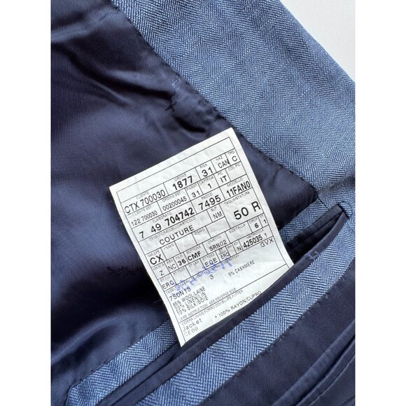 ERMENEGILDO ZEGNA Blue Wool Linen Silk Cashmere Sport Coat Blazer, Size IT 50R - Picture 14 of 15